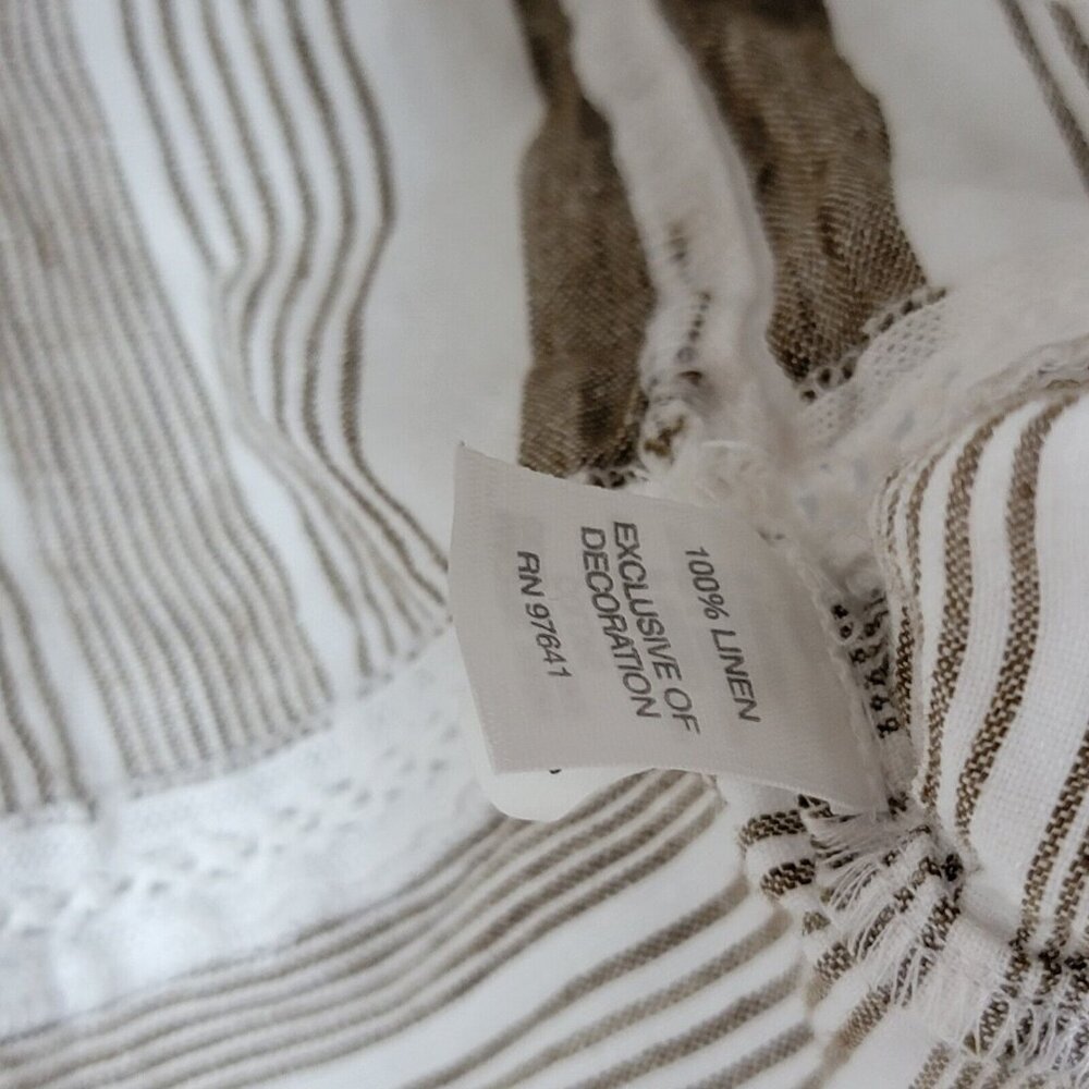 J. Jill Love Linen Large Petite Brown / White Striped Sleeveless Tank Top Womens - Picture 4 of 4